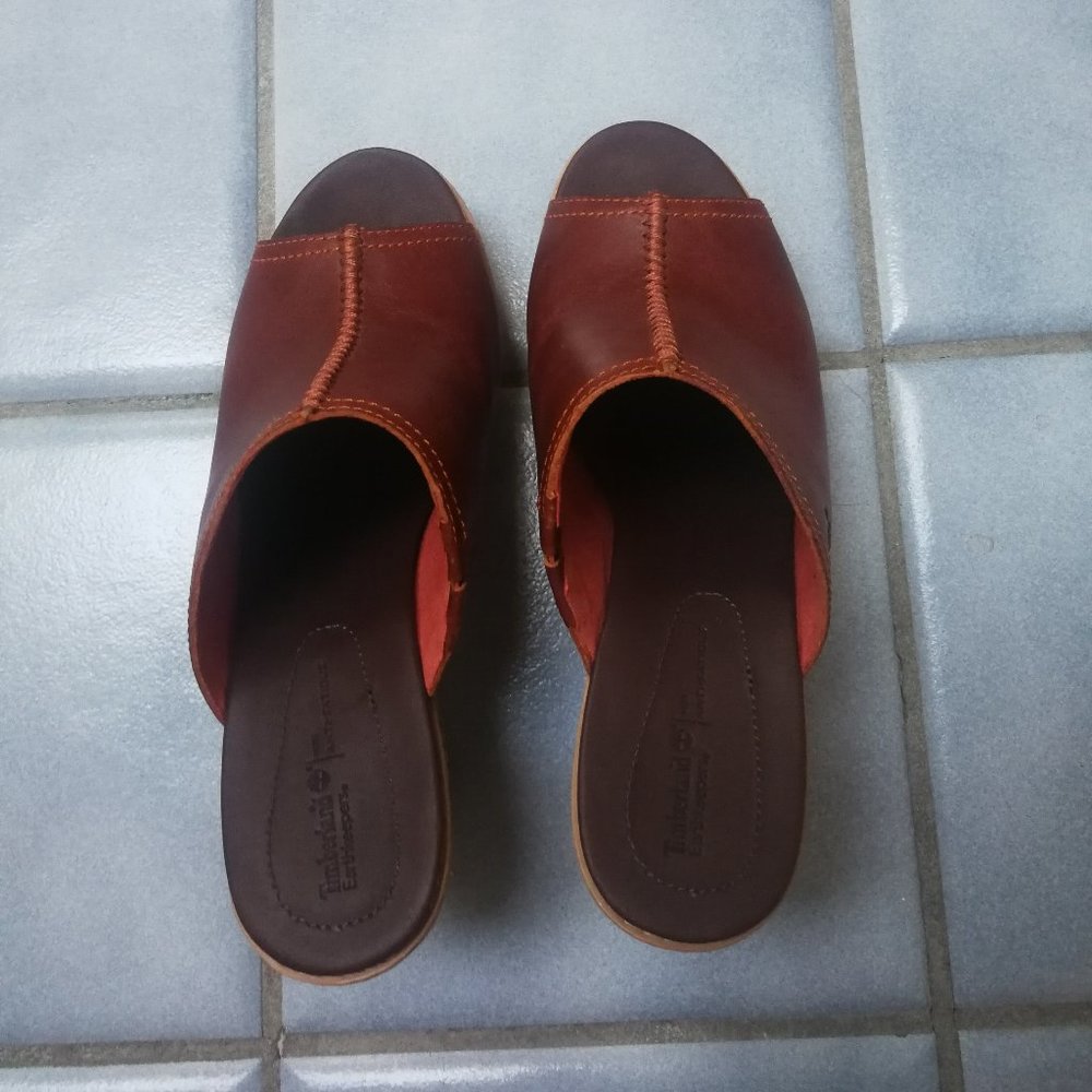 Timberland Earthkeeper Leather Wedges Antifatigue Size 6.5 - Picture 2 of 7
